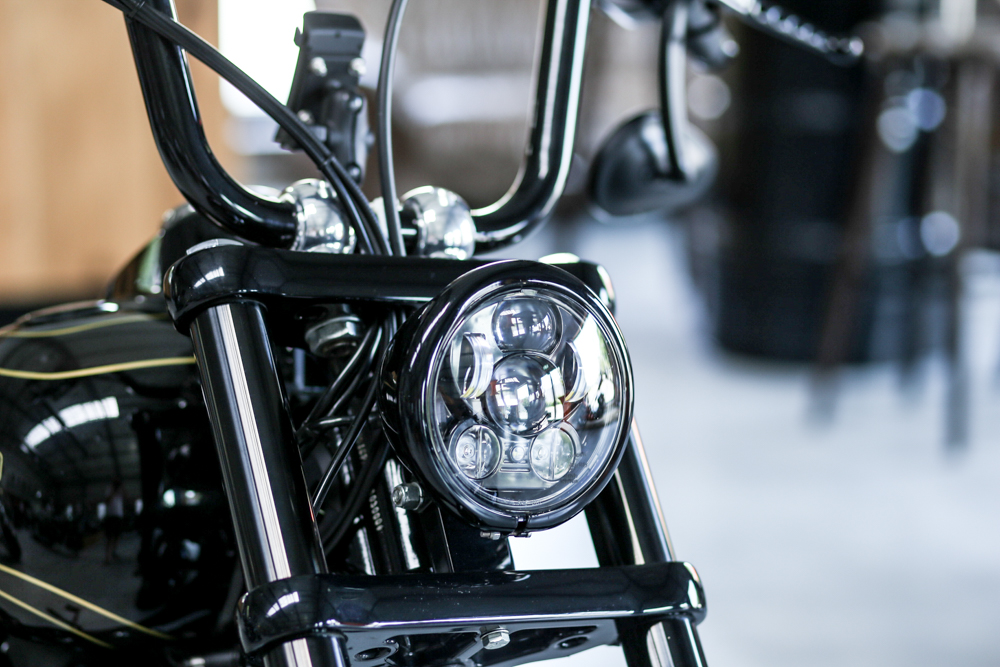 LED 5,75 Zoll schwarz, Standlicht, E-Zulassung für Harley Davidson FXST FXSTC  Softail / Standart / Custom Night Train 5 3/4 