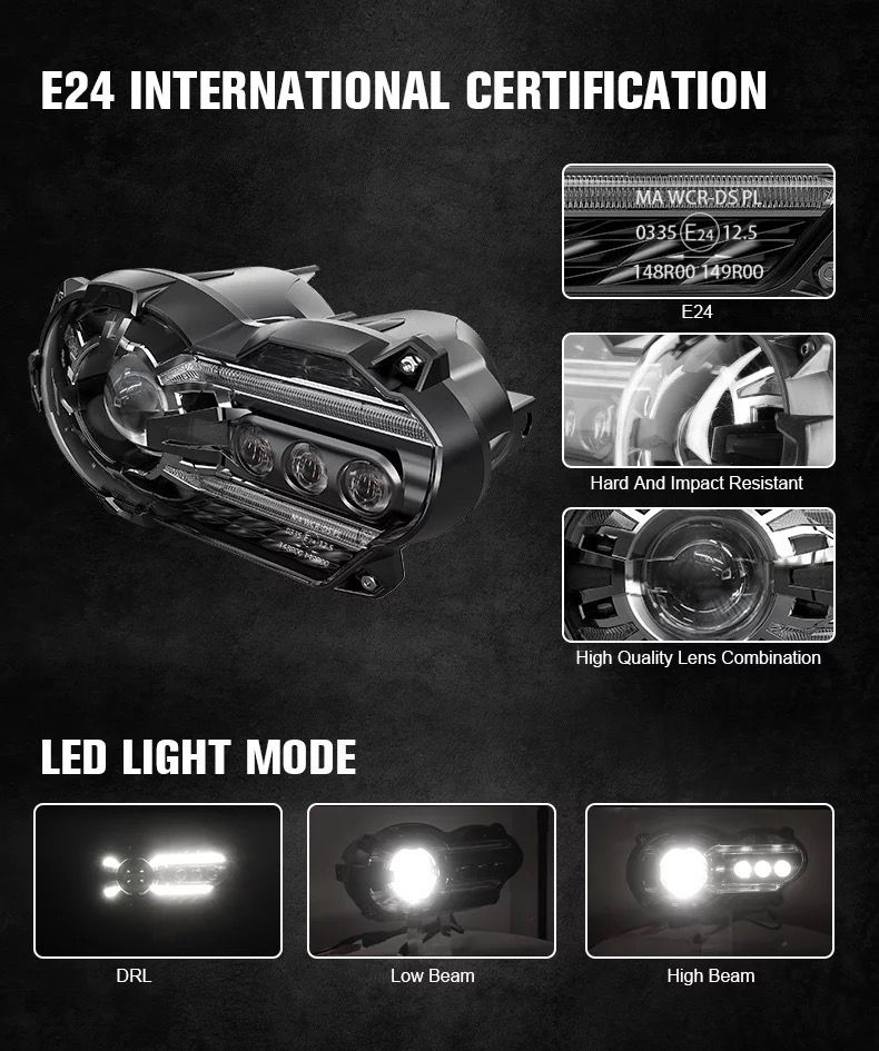 Powe rBeam BMW R 1200 GS LED Scheinwerfer mit CE-Zulassung /verstellbar/  integrierten Widerständen