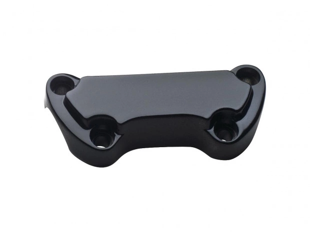 Scalloped Top Clamp – Schwarz Pulverbeschichtet für 1" Lenker & Custom Bikes