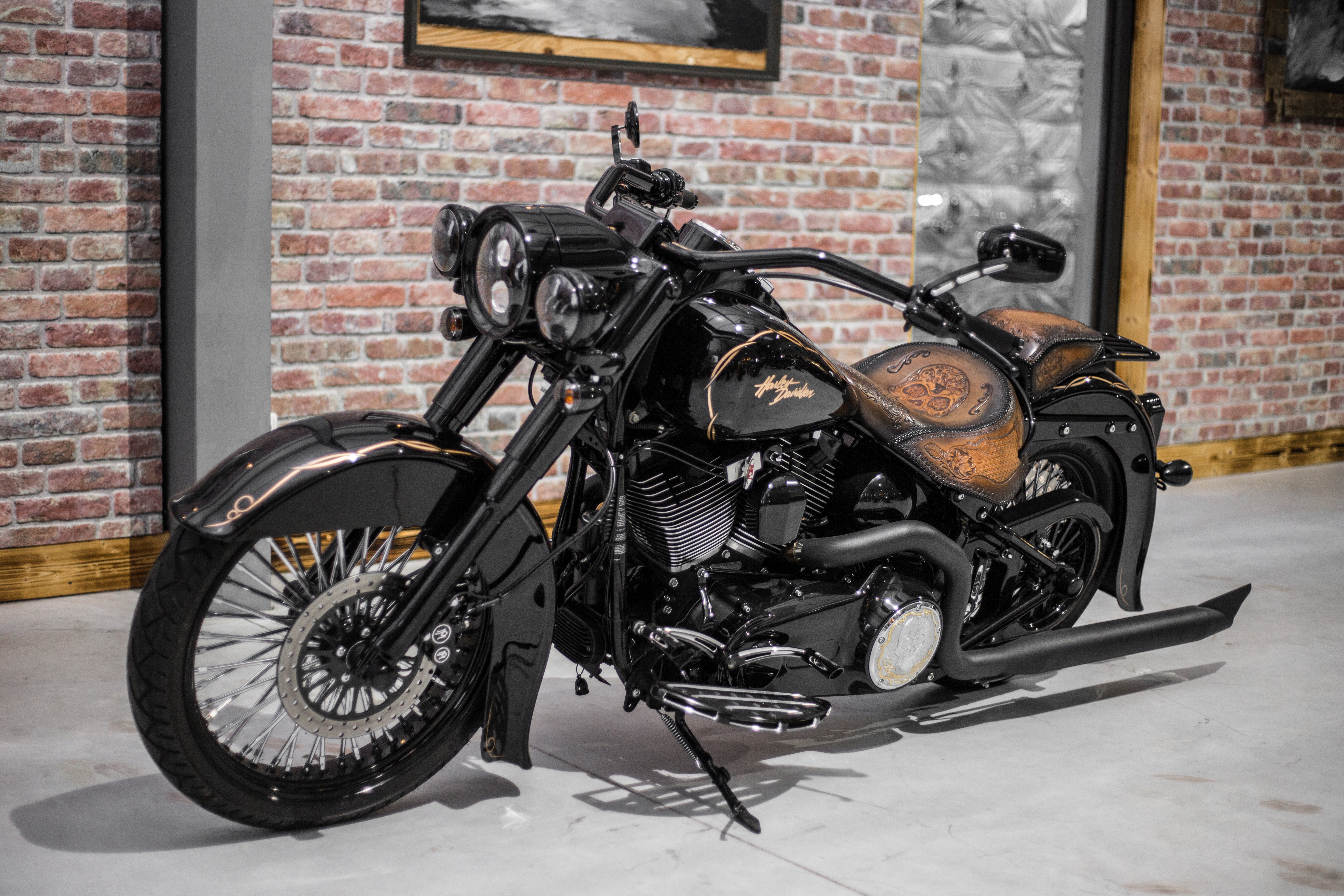 LED Zusatz 4,5" + 7" LED als Set " schwarz " für alle Harley Davidson Softail & Touring sowie Indian Modelle 