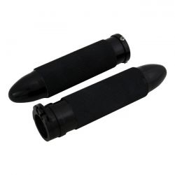 Lenkergriffe Bullet Schwarz für Harley-Davidson 1996–2022 – CNC-Aluminium – Dual‑Gaszug