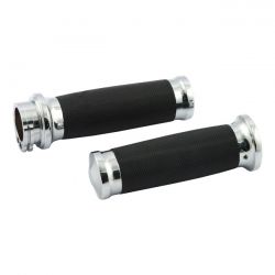 Lenkergriffe Caliber Chrom für Harley Davidson 1974–2022 – CNC-Aluminium – für Einzel- & Doppelgaszüge