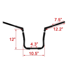 TCMT 12" Rise 1" Lenker für Harley Davidson Electra Glide, Street Glide, Ultra Limited & Tri Glide 2014–2018
