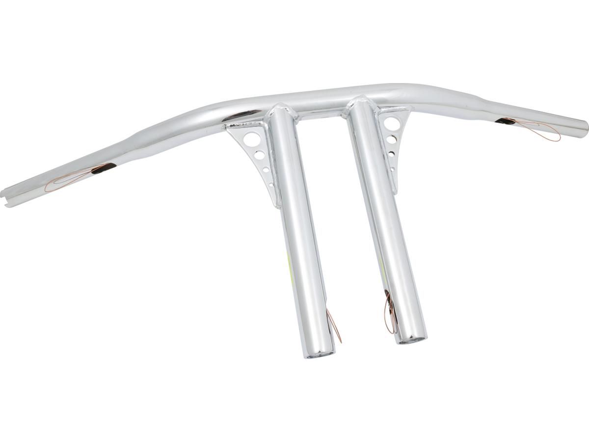 Santee 10" Straight-Up T-Bar Handlebar Non-Dimpled 4-Loch Chrome 1 1/4" Throttle By Wire für Harley-Davidson Modelle