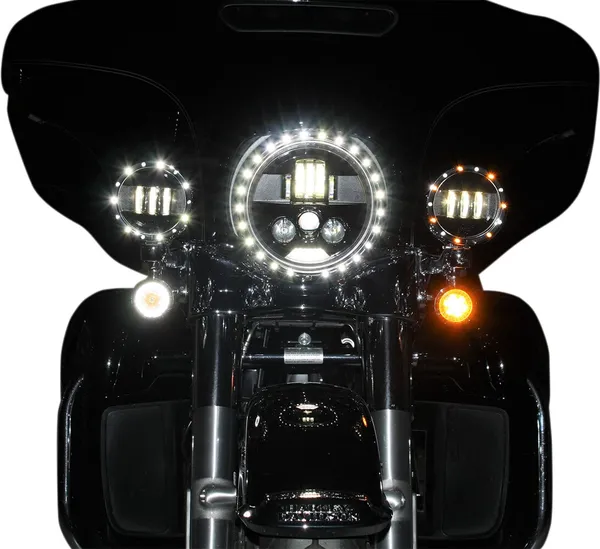 ProBEAM 7" LED-Scheinwerfer – Schwarz – ECE-zugelassen – für Harley & Custom Bikes