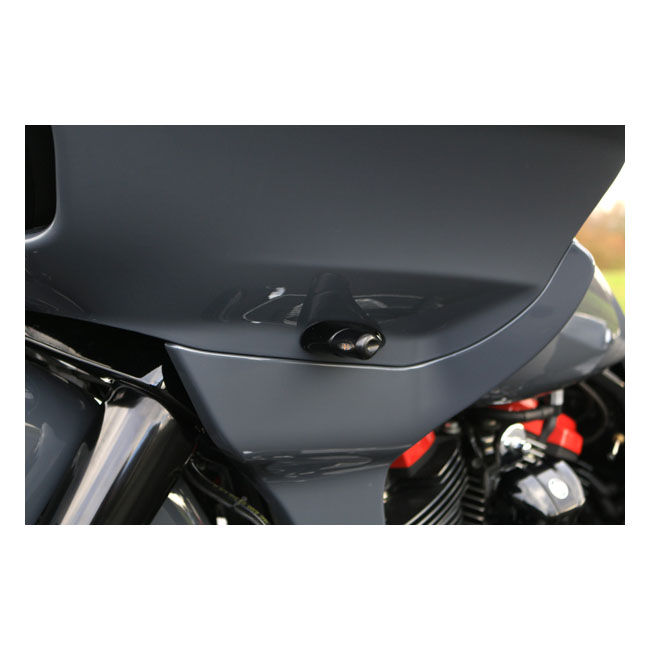 Kodlin Elypse LED Mini-Frontblinker Schwarz mit DLR-Tagfahrlicht für Harley-Davidson Road Glide & Low Rider (15–24)