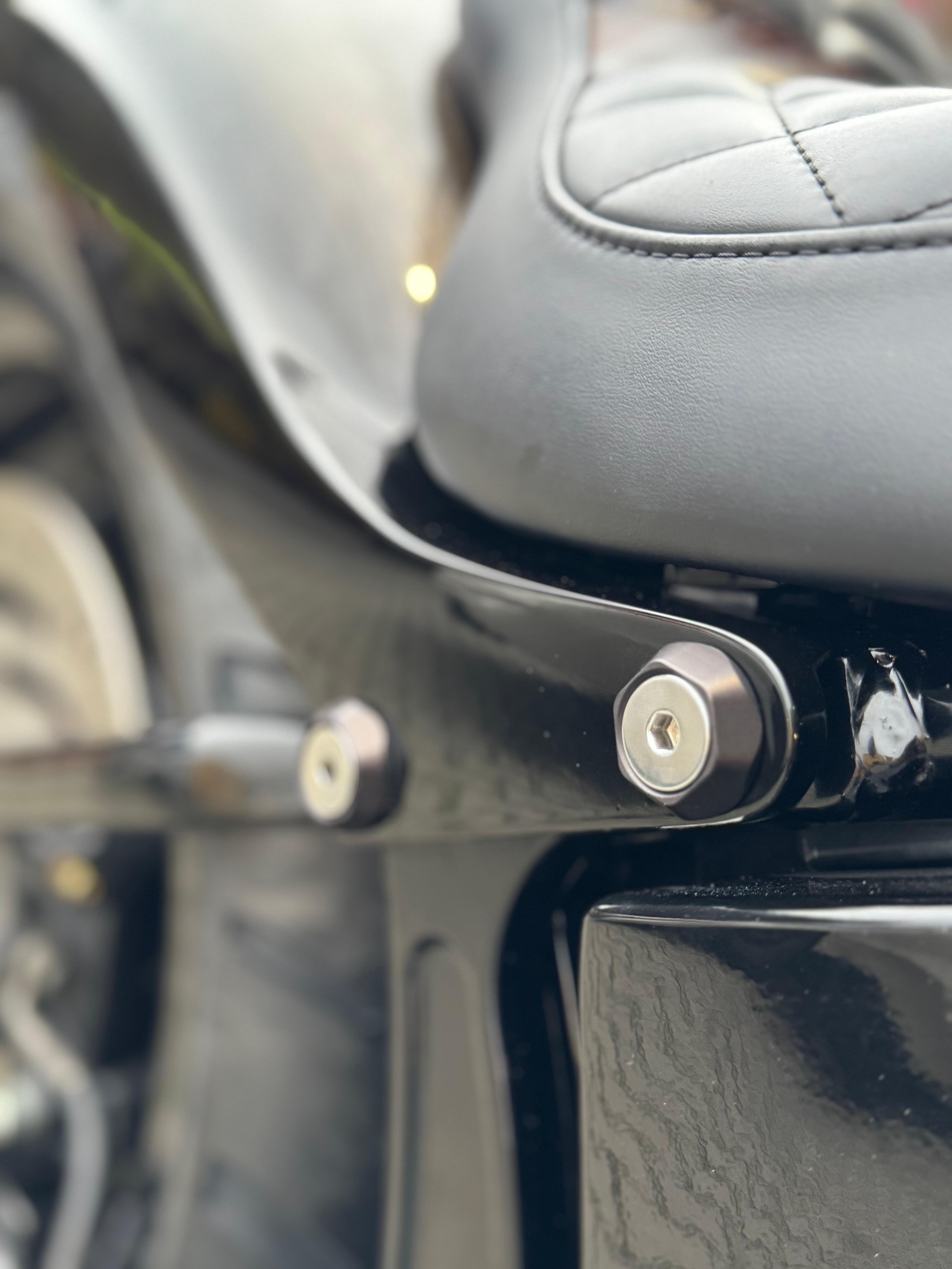 Heckfender-Montagesatz 30 mm 84-24 Softail (inkl. Schrauben/ohne Schrauben) – Sechskantig, Schwarz Eloxiert, Hochglanzpoliert
