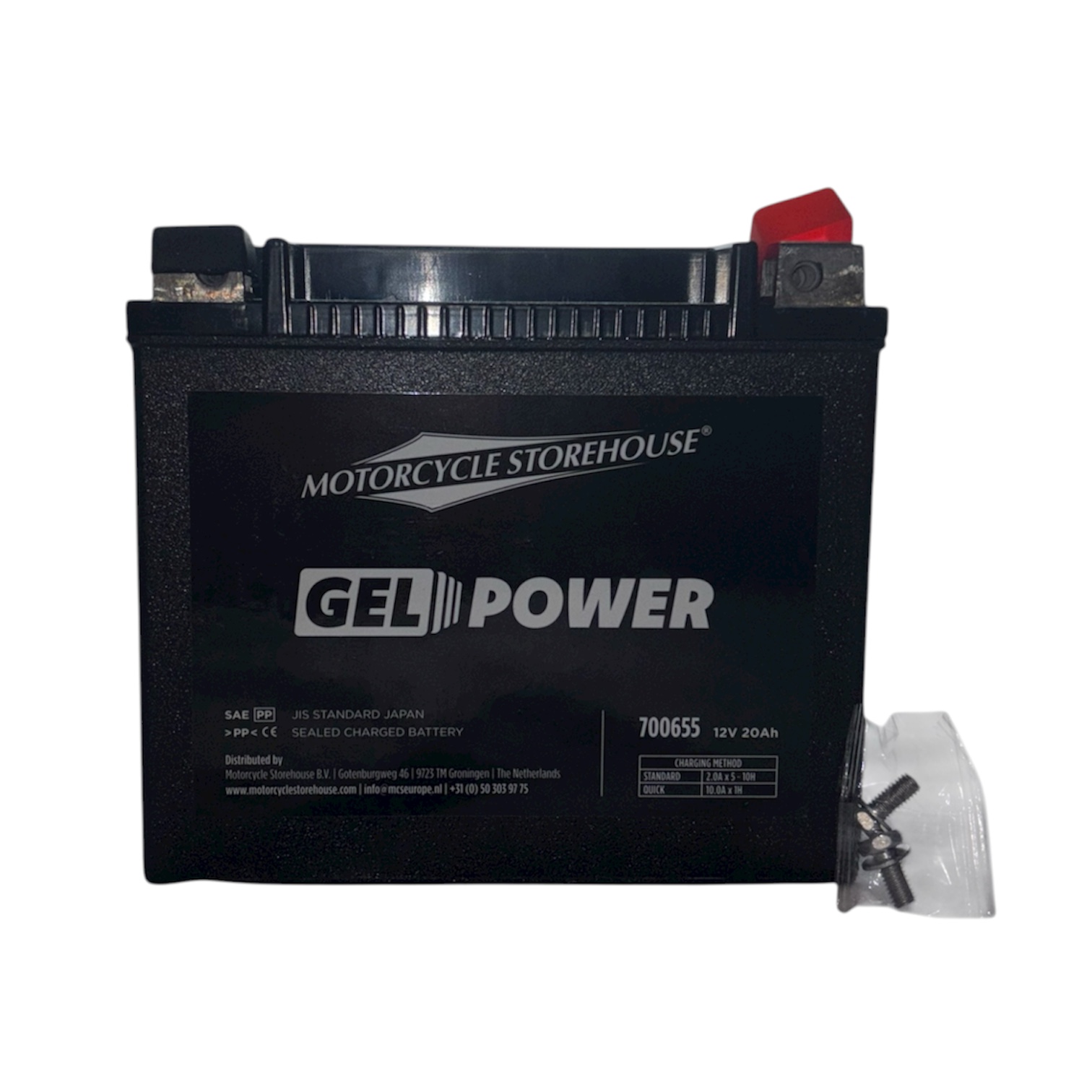 MCS Nano Series GEL Batterie 12V 20Ah 360CCA – Harley-Davidson Softail, Dyna, Sportster, V-Rod, Pan America & Buell – sowie Indian Chieftain & Roadmaster