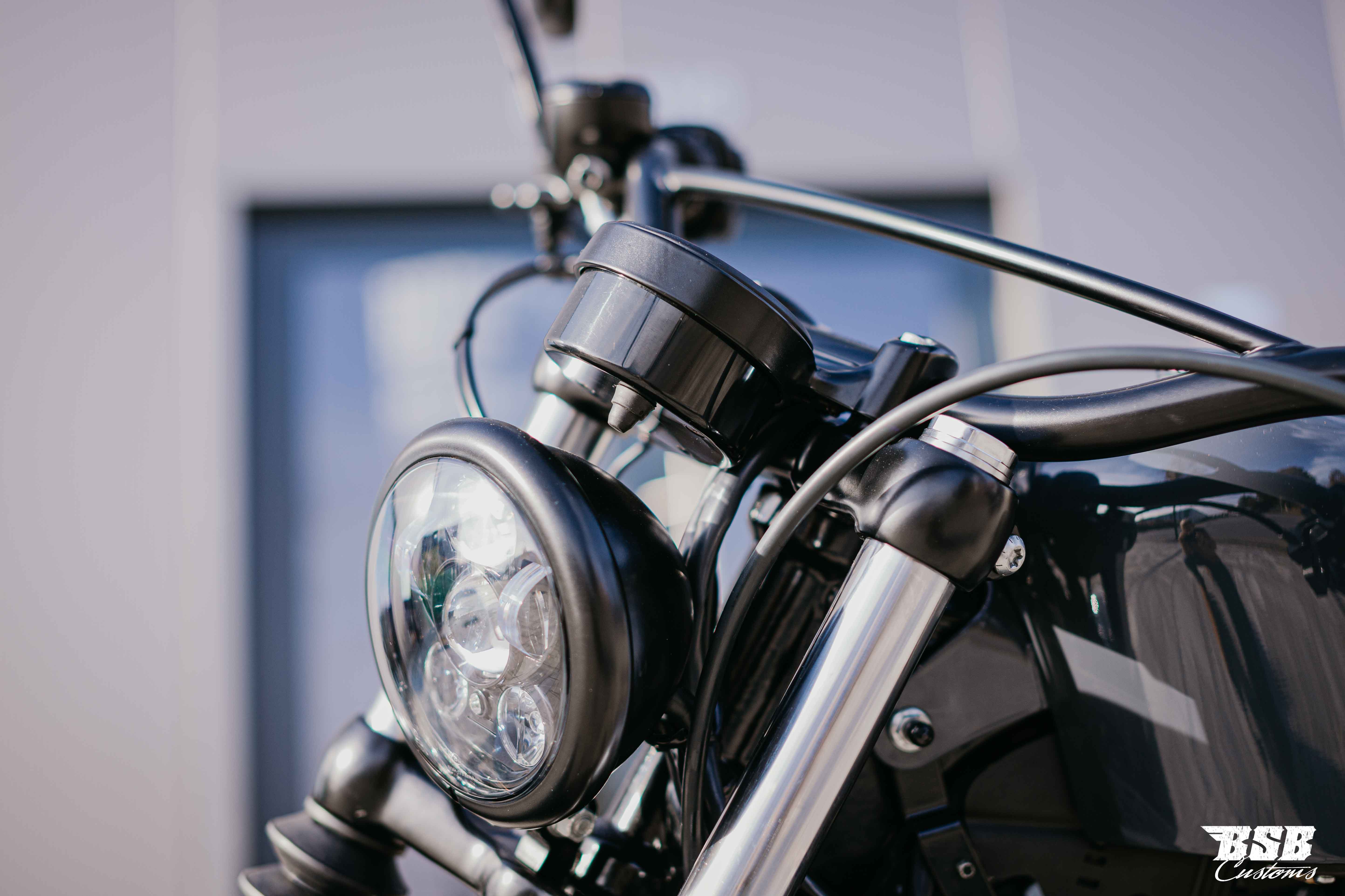 LED 5,75 Zoll schwarz, Standlicht, E-Zulassung für Harley Davidson FXDB STREET BOB DYNA  5 3/4 LED DYNA WIDE GLIDE 