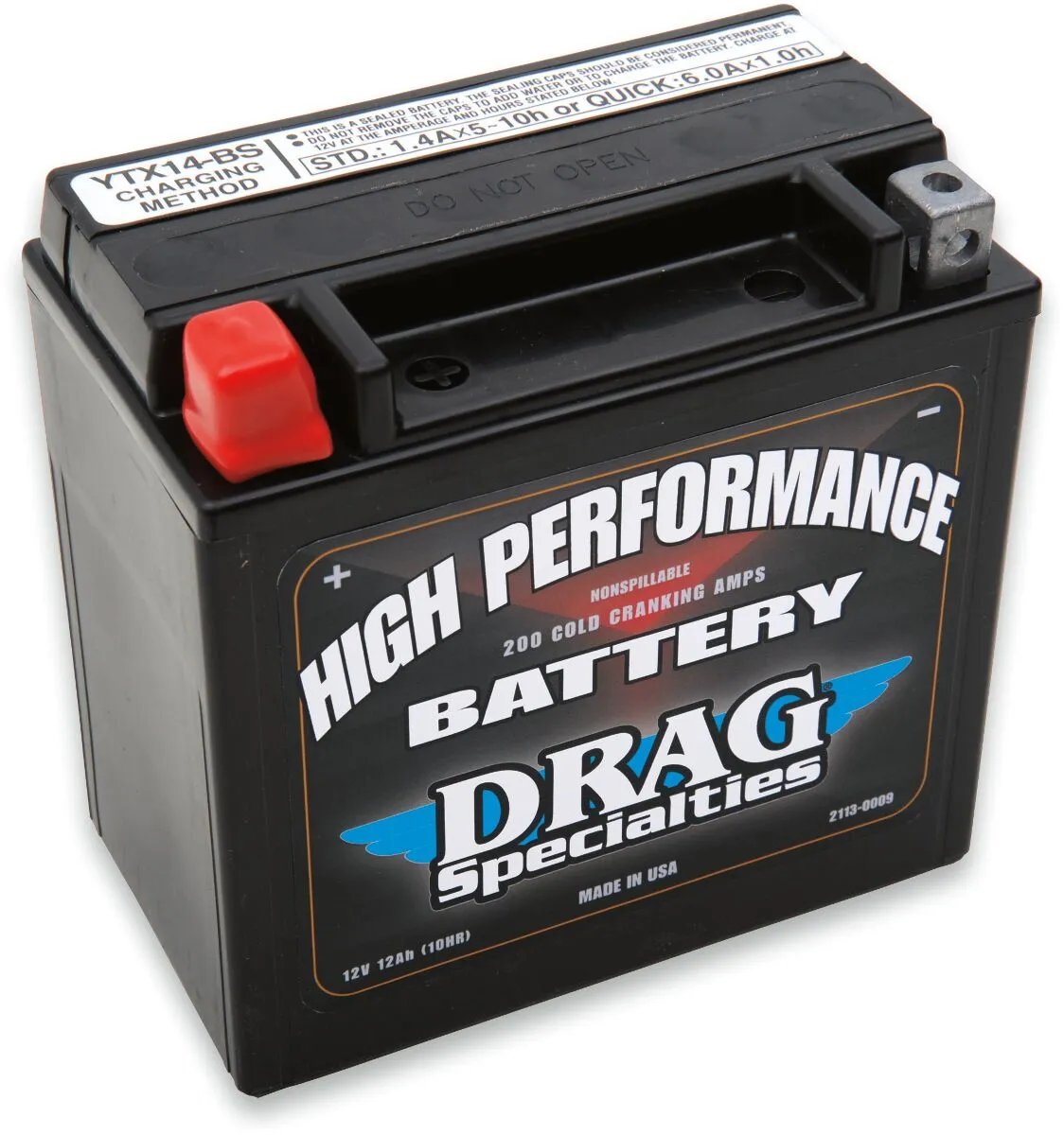 Drag Specialties YTX14 (EU) Hochleistungs‑Starterbatterie für Harley Davidson (12 V/200 A)