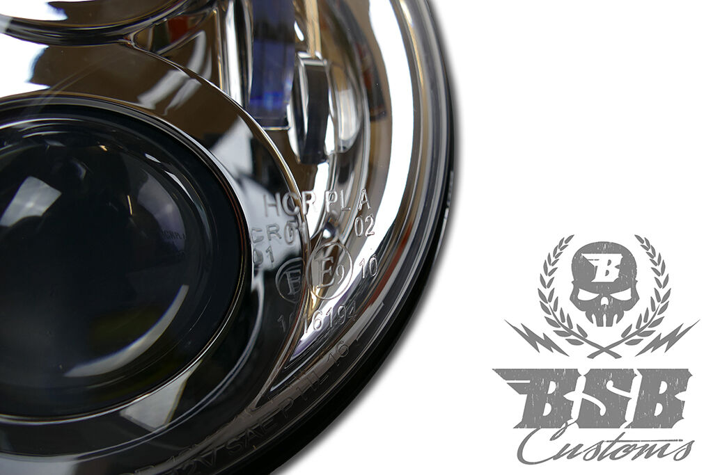 LED Scheinwerfer 7 Zoll , Standlicht, E-Zulassung für Touring & Softail bis 2023 *CHROME*