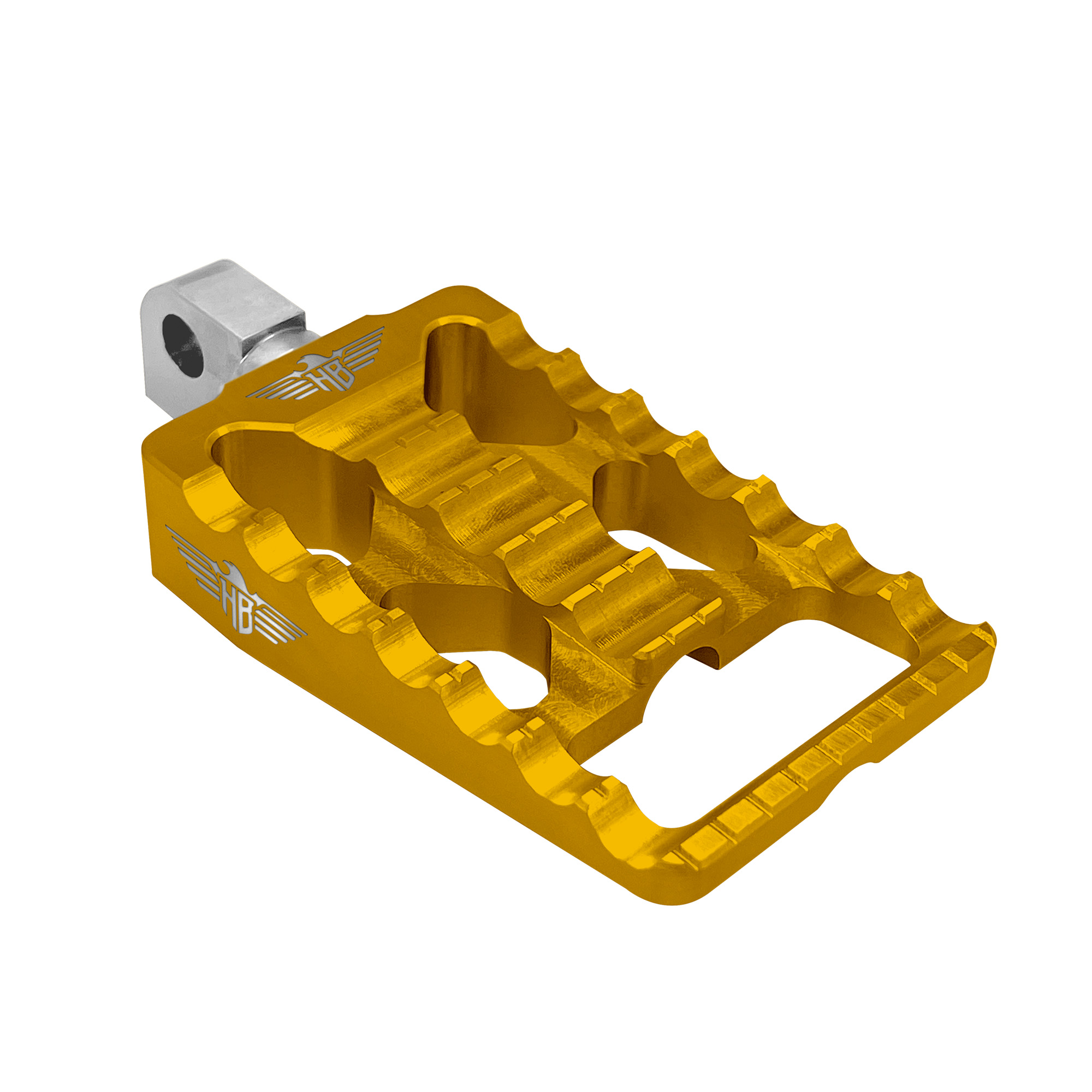 CLUBSTYLE MX Footpegs V1  Gold– Fahrer & Beifahrer – Für Dyna, Sportster & Softail 
