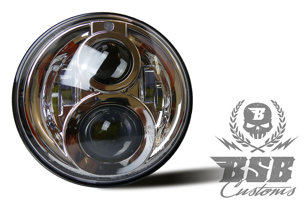LED Scheinwerfer 7 Zoll , Standlicht, E-Zulassung für Touring & Softail bis 2023 *CHROME*