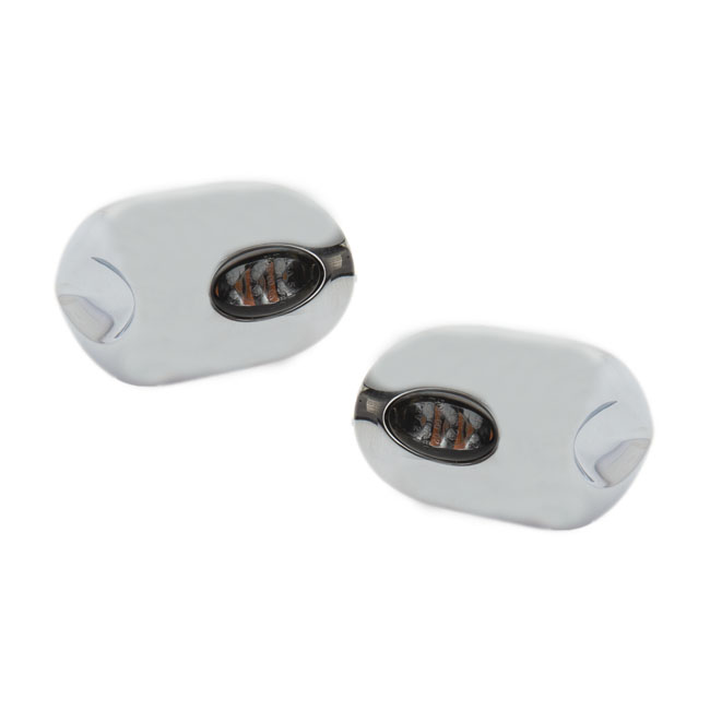 Kodlin Elypse LED Mini-Blinker vorne Chrom mit DLR-Tagfahrlicht für Harley-Davidson Road Glide & Low Rider (15–24)