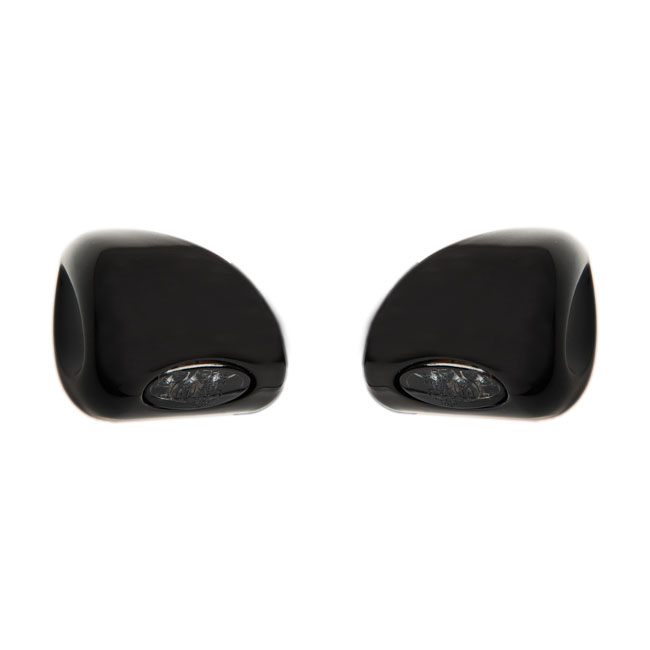 Kodlin Elypse LED Mini-Frontblinker Schwarz mit DLR-Tagfahrlicht für Harley-Davidson Road Glide & Low Rider (15–24)