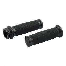 Lenkergriffe Caliber Schwarz für Harley Davidson 1974–2022 – CNC-Aluminium – Seilzuggas – 1 Zoll