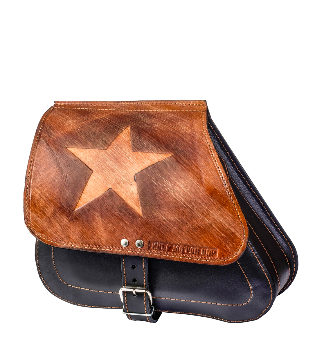 "Brown Star" Hochwertige AGM DYNA Schwingentasche Echtleder inkl. Lederriemen für DYNA Modelle