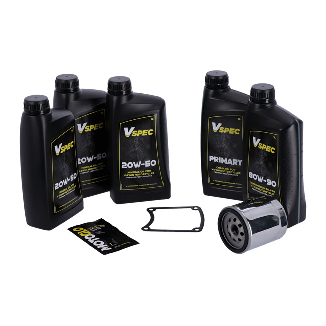 MCS "BIG OIL" SERVICE-KIT-Chrom & Schwarze passend für Harley-Davidson FXR-Modelle 1987-1994