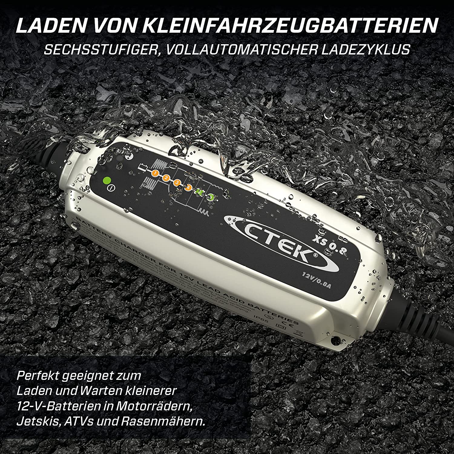 CTEK XS 0.8 - Der kompakte Batterielader mit EU-Steckdose