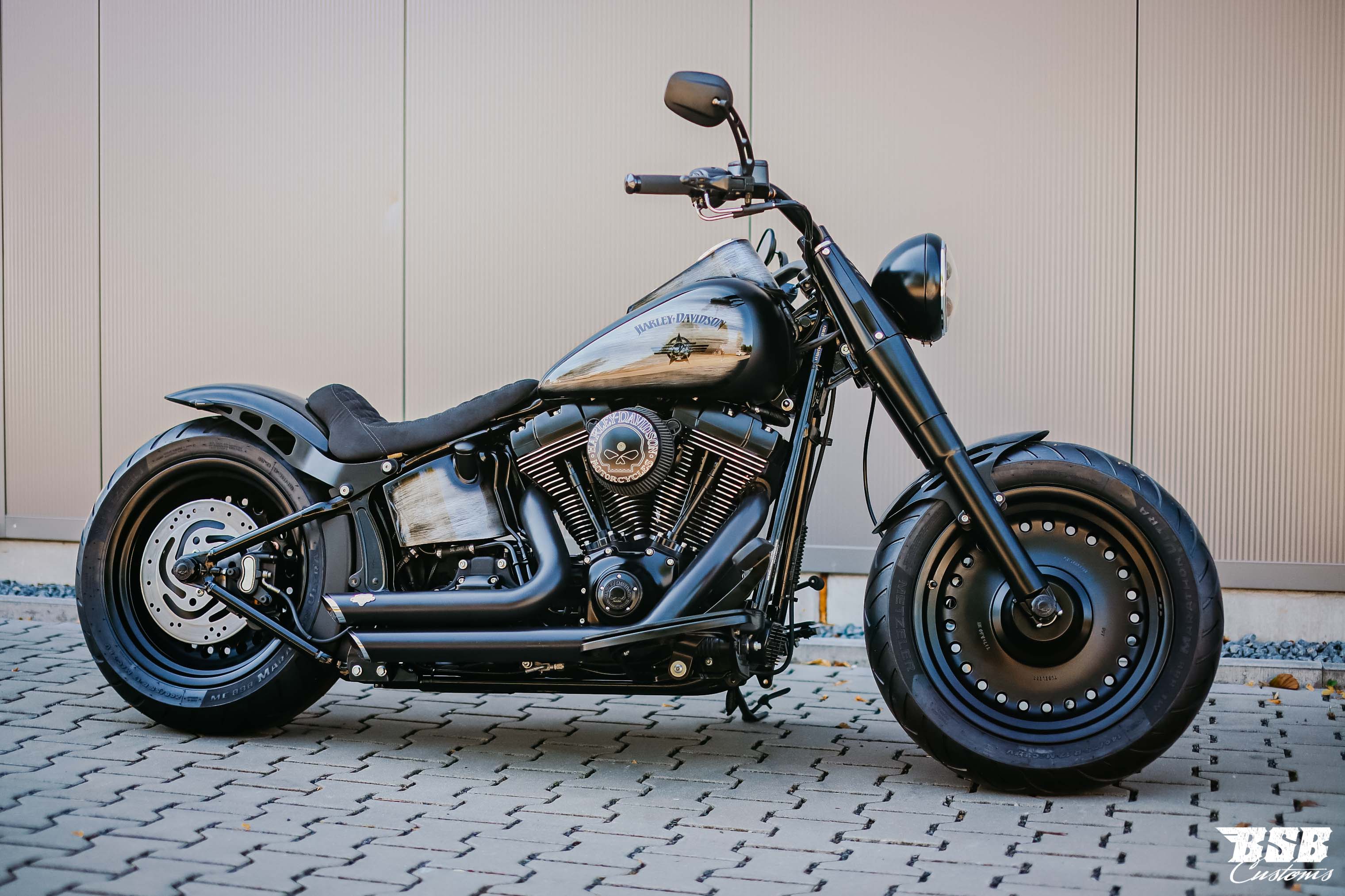 VERKAUFT !!! 2009 Harley Davidson FLSTF FAT BOY, UMBAU by BSB Customs mit Jekill&Hyde + 24 Mo. Garan