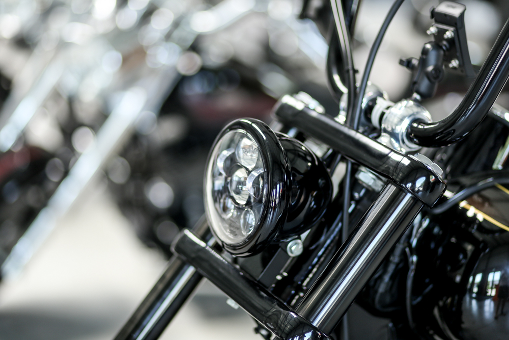 LED 5,75 Zoll schwarz, Standlicht, E-Zulassung für Harley Davidson FXST FXSTC  Softail / Standart / Custom Night Train 5 3/4 