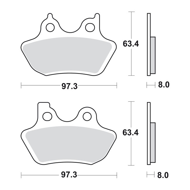 Harley Davidson Big Twin, Sportster, V-Rod - SBS Street Ceramic Bremsbeläge vorn/hinten – organisch, ECE R90 