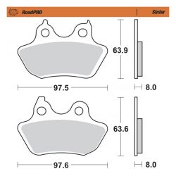 Moto-Master RoadPro Bremsbeläge Hinten – Gesintert für Harley-Davidson FXST / FLST / XL Sportster (2000–2007)