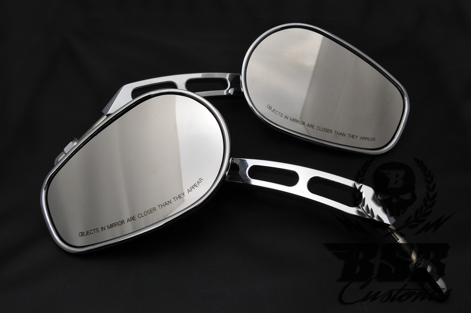 Edge cut Spiegel Set für Harley Davidson Softail Dyna Sportster CHROME