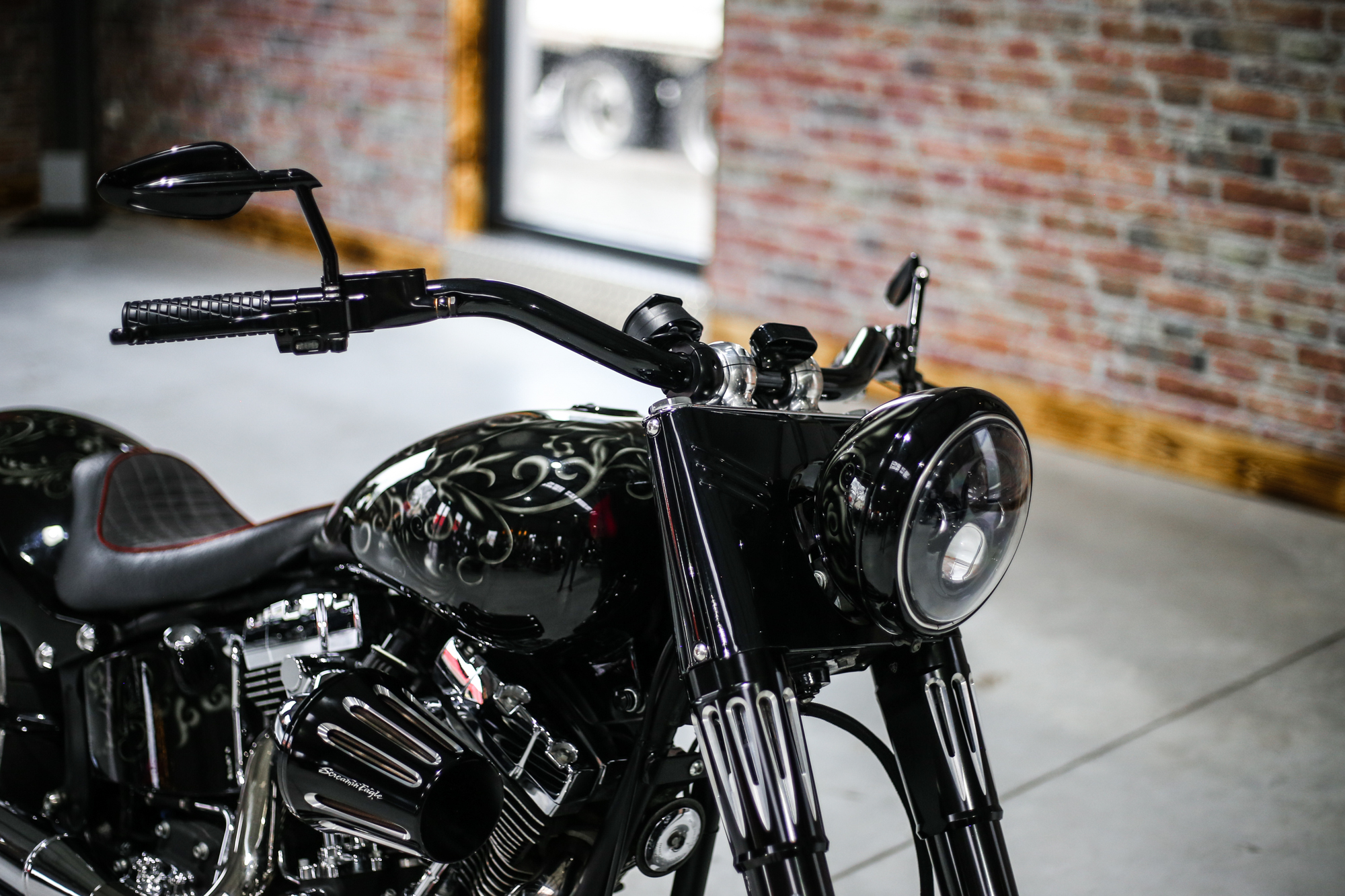 BSB Customs Mini Blinker für Harley Softail Dyna Sportster Modelle unter der Armatur SCHWARZ