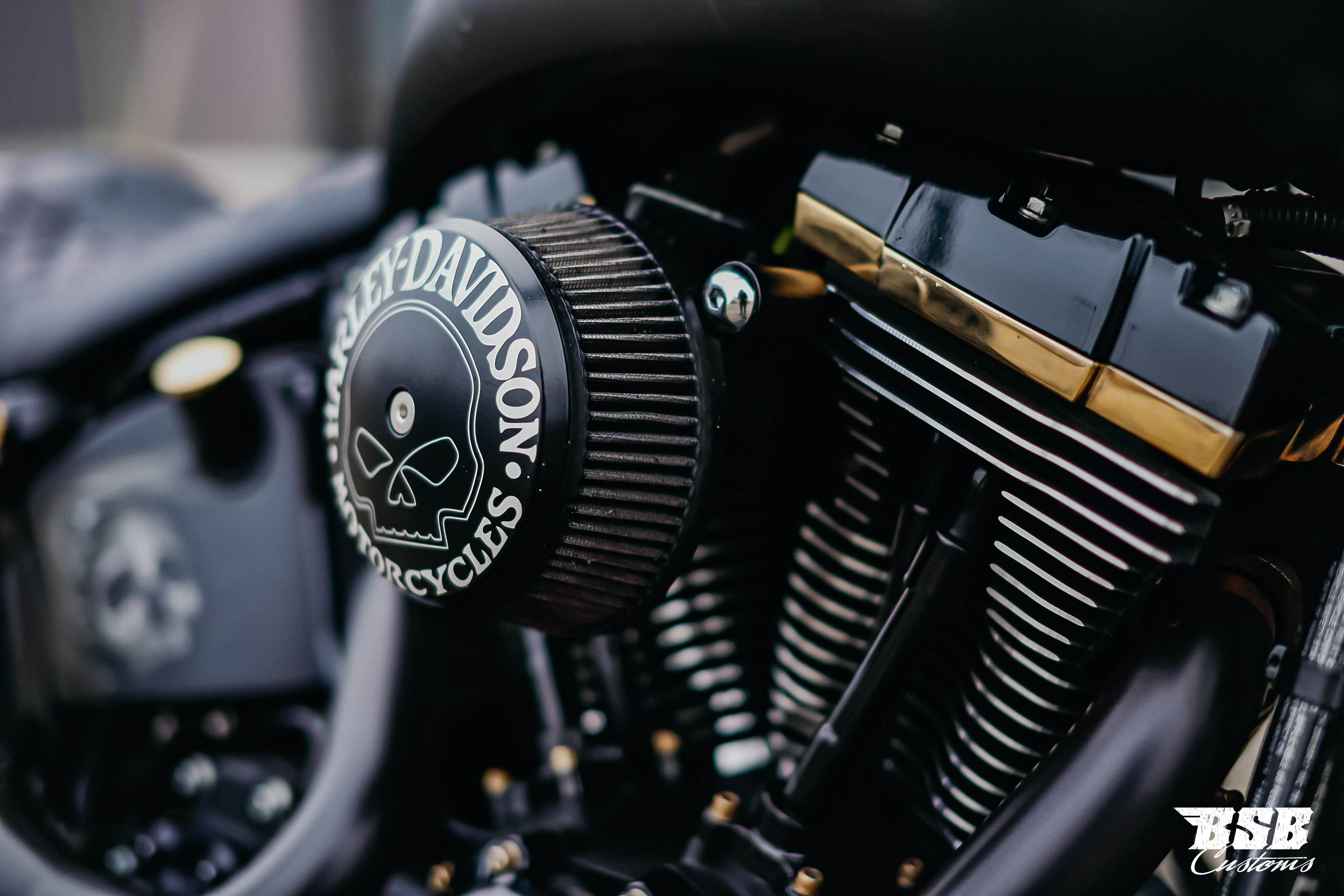 BSB Customs Luftfilter Deckel für Harley Stage 1 & Big Sucker Sowie S&S Luftfilter Cover schwarz gelasert