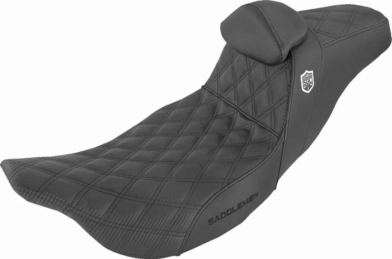 Saddlemen SDC Performance Sitz mit Rückenlehne – Harley-Davidson® Komfortsitz Touring 2008-2023 Modelle  BLACK-LS