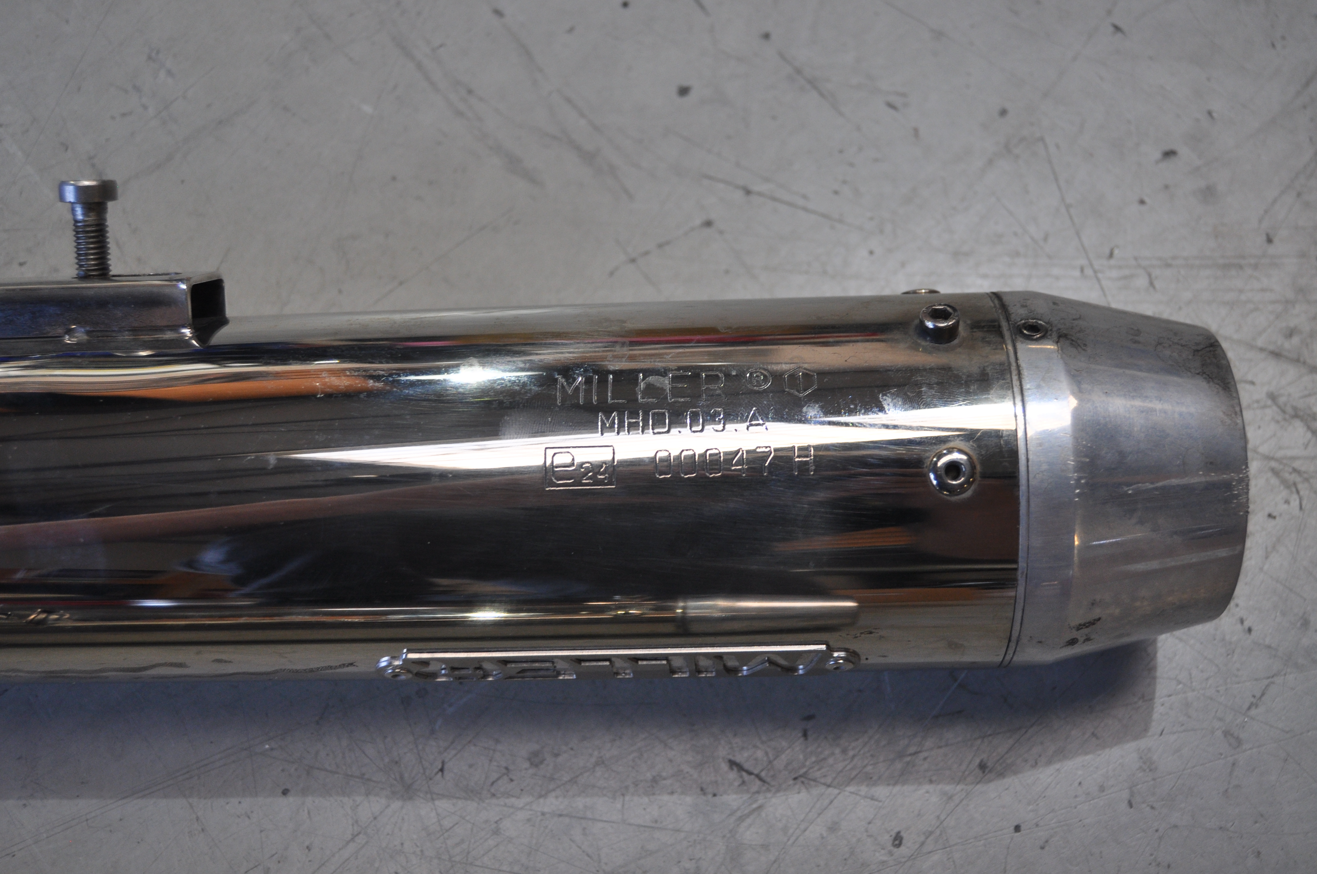 Miller Auspuff Endschalldämpfer Harley Davidson Sportster 883 / 1200 – gebraucht mit Kratzern und EG-Betriebserlaubnis
