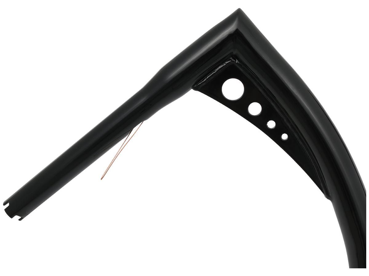 Santee 12" Bonanza Fat Handlebar Non-Dimpled Schwarz Pulverbeschichtet 3-Loch 1 1/4" Throttle By Wire für Harley-Davidson Modelle