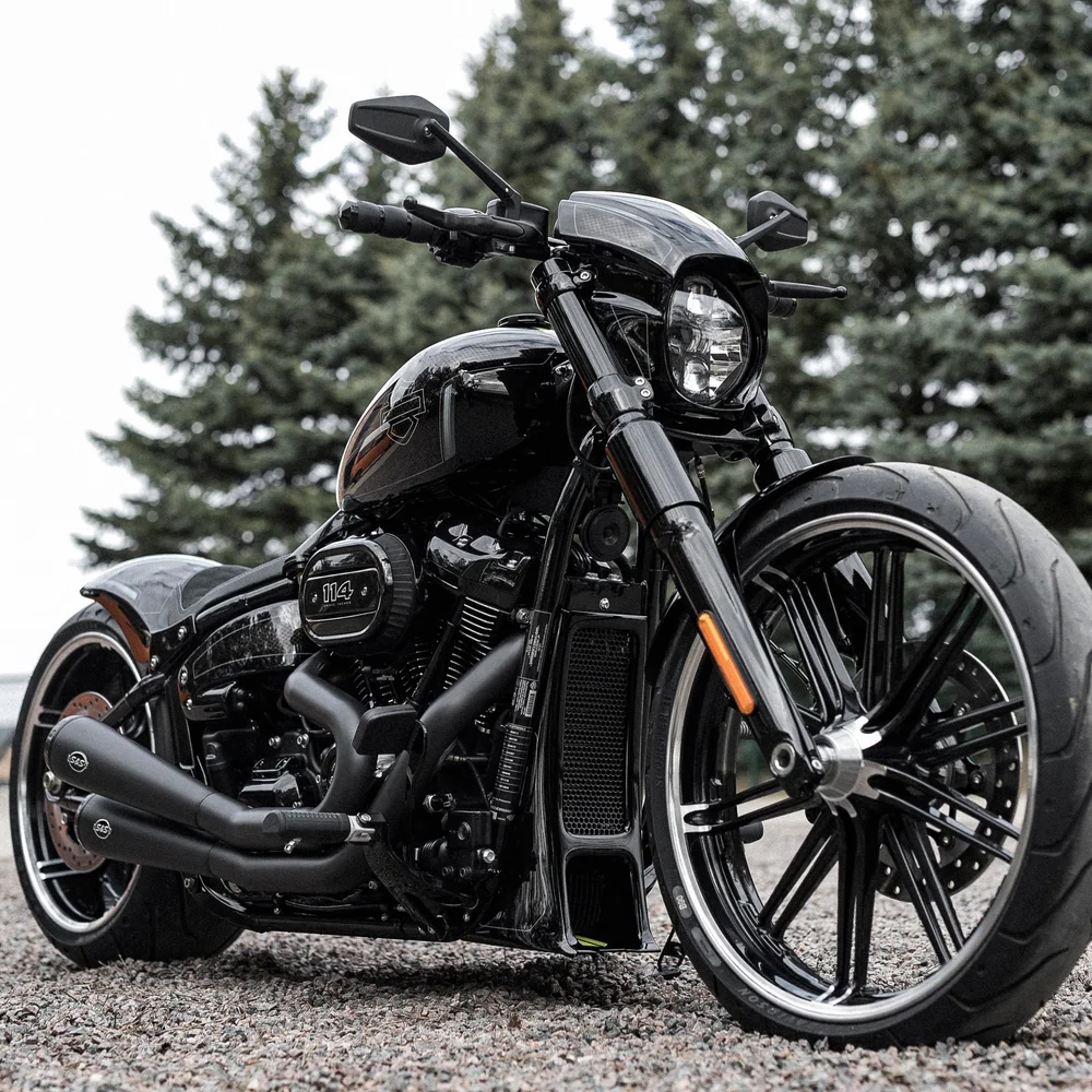 Killer Custom "Aggressor" Series Softail M8 Radiator Cover (2025–2026) // Bug Spoiler  - Materialgutachten 