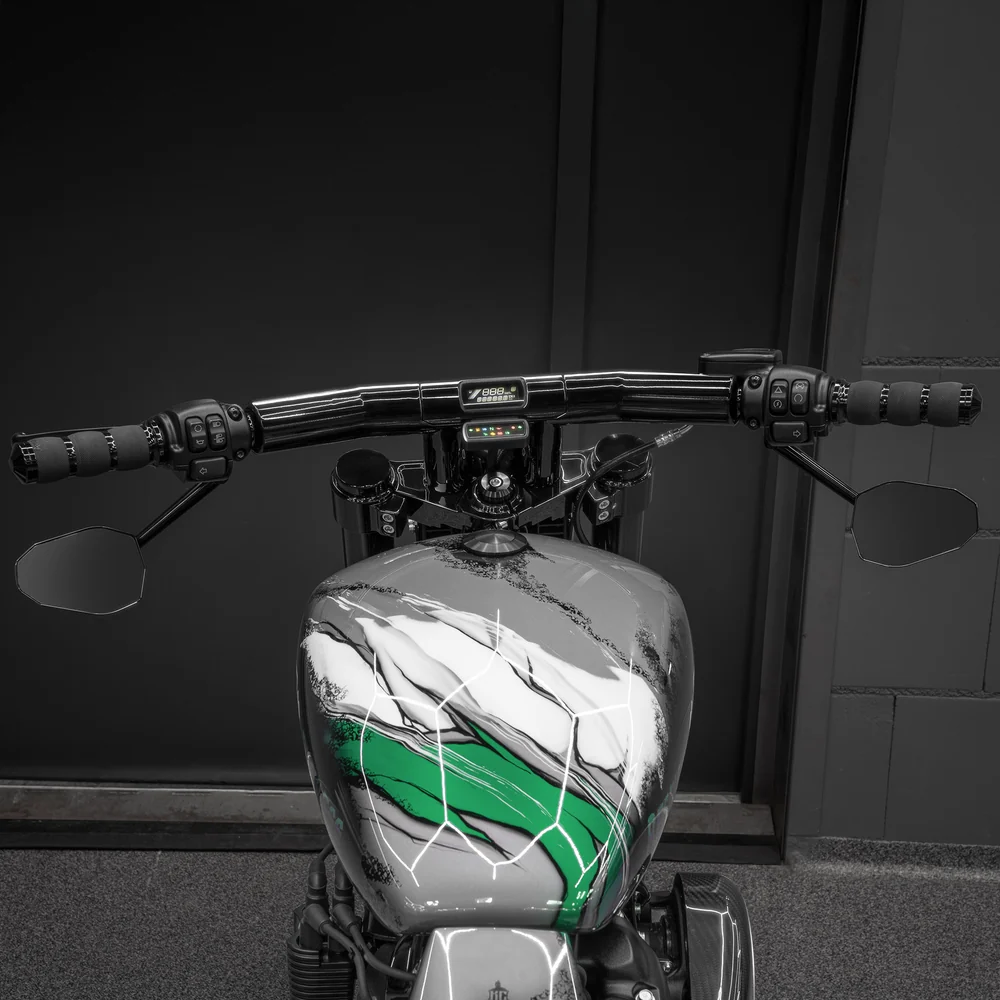 Killer Custom „Drag-T“ 2" Fat Mega-Lenker – mit optionalem Stealth View-Tachometer
