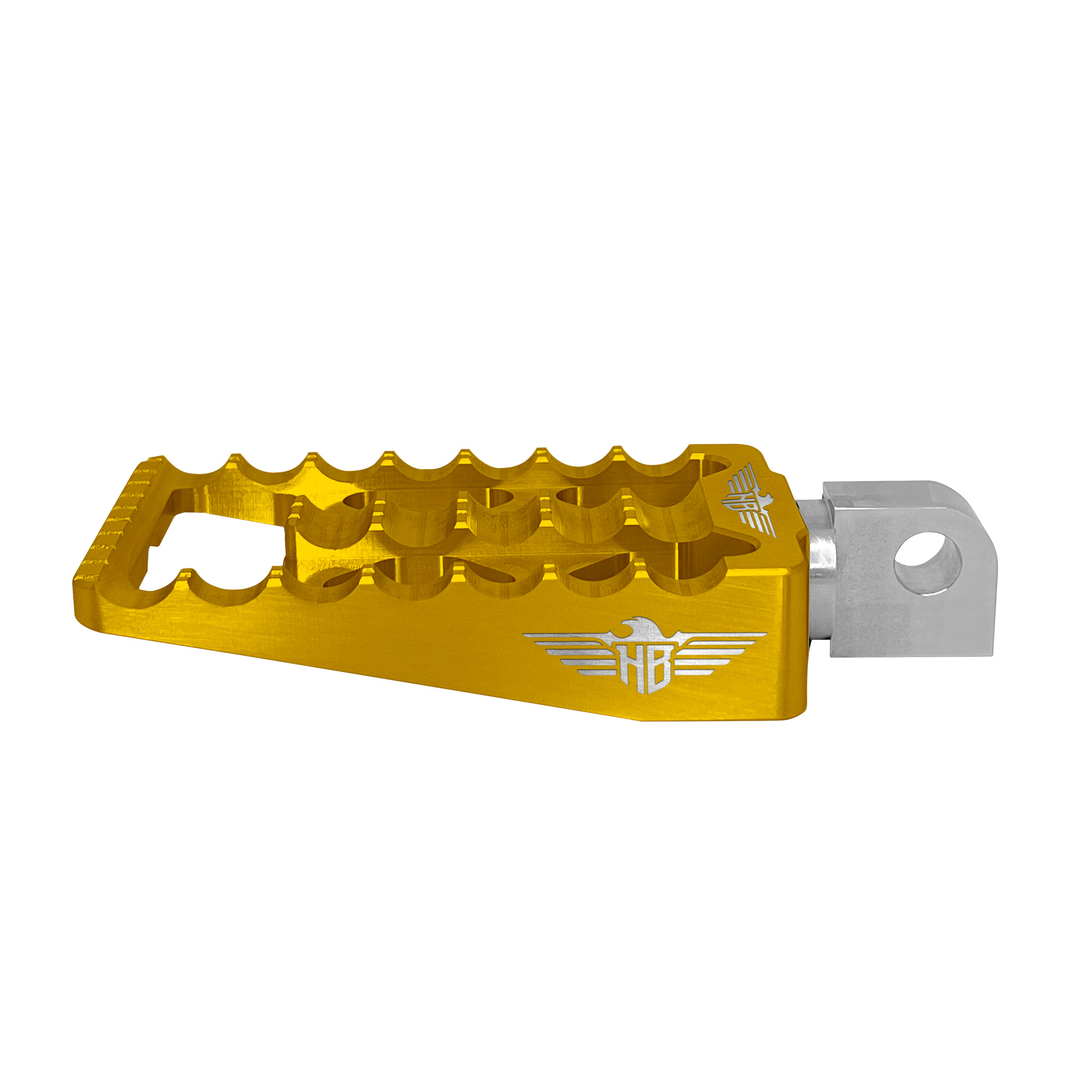 CLUBSTYLE MX Footpegs V1  Gold– Fahrer & Beifahrer – Für Dyna, Sportster & Softail 