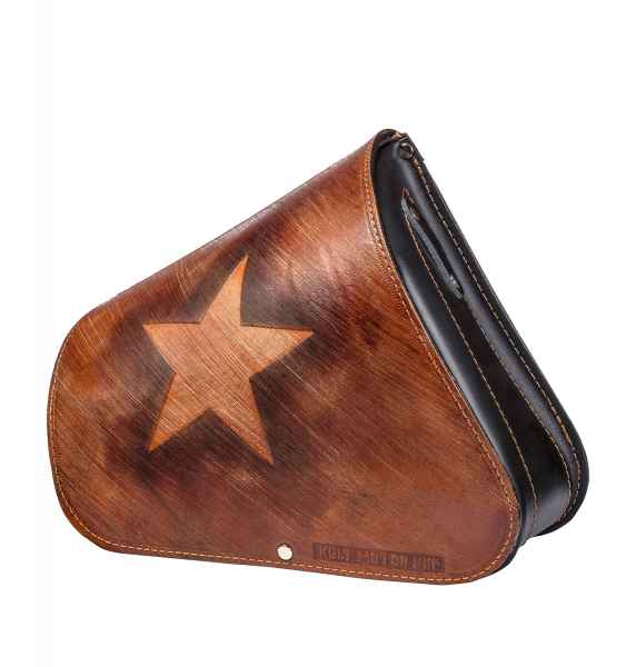 "Brown Star SP008" Hochwertige AGM Sportster Schwingentasche Echtleder inkl. Lederriemen